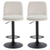 Maxwell Set of 2 Beige Textured Fabric Cushioned Bar Chairs