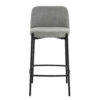 Maxwell Set of 2 Light Grey Textured Fabric Bar Chairs with Black Legs