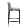 Maxwell Set of 2 Light Grey Textured Fabric Bar Chairs with Black Legs