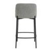 Maxwell Set of 2 Light Grey Textured Fabric Bar Chairs with Black Legs