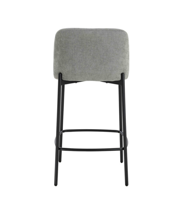 Maxwell Set of 2 Light Grey Textured Fabric Bar Chairs with Black Legs