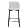 Maxwell Set of 2 Beige Textured Fabric Bar Chairs with Black Legs