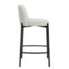 Maxwell Set of 2 Beige Textured Fabric Bar Chairs with Black Legs
