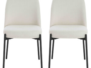 Maxwell Set of 2 Light Beige Textured Fabric Dining Chairs
