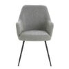 Maxwell Set of 2 Light Grey Textured Fabric Dining Chairs with Arms
