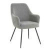 Maxwell Set of 2 Light Grey Textured Fabric Dining Chairs with Arms