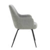 Maxwell Set of 2 Light Grey Textured Fabric Dining Chairs with Arms