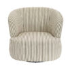 Parsac Olive Green and White Stripe Swivel Lounge Chair