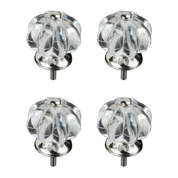 Victorian Style Set of 4 Clear Acrylic Drawer Knobs