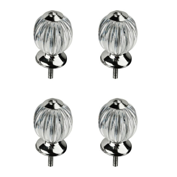 Victorian Style Set of 4 Clear Acrylic Drawer Knobs