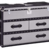 Kensington Townhouse Black And White Hair on Leather 3 Drawer Cabinet