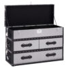 Kensington Townhouse Black And White Hair on Leather 3 Drawer Cabinet