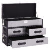 Kensington Townhouse Black And White Hair on Leather 3 Drawer Cabinet