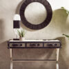 Kensington Townhouse Black And White Hair on Leather Console Table