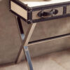 Kensington Townhouse Black And White Hair on Leather Console Table