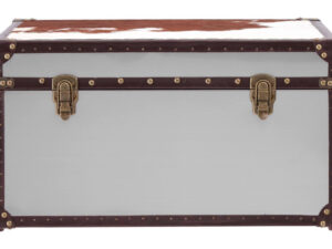 Kensington Townhouse Brown And White Hair on Leather Storage Trunk