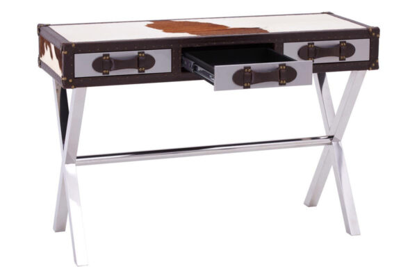 5501174_fcn_01_1__68305.1754487642.jpg Kensington Townhouse Brown And White Genuine Cowhide Console Table