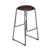 Dalston Mocha Bar Stool With Gunmetal Legs
