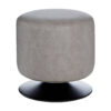 Dalston Ash Grey Faux Leather Pouffe