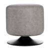 Dalston Ash Grey Faux Leather Pouffe
