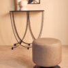 Dalston Ash Grey Faux Leather Pouffe