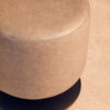 Dalston Ash Grey Faux Leather Pouffe