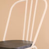 District White Metal Frame with Elm Wood Dining Chair
