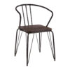 District Black Metal And Elm Wood Armchair