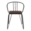 District Black Metal And Elm Wood Armchair