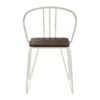 District White Metal And Elm Wood Armchair