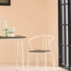 District White Metal And Elm Wood Armchair