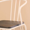District White Metal And Elm Wood Armchair