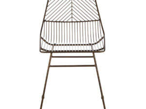 District Bronze Metal Wire Tapered Legs Chair