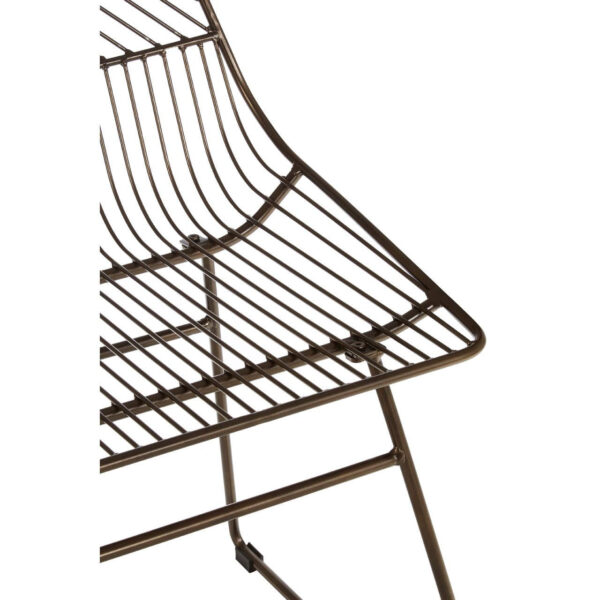 District Bronze Metal Wire Tapered Legs Chair