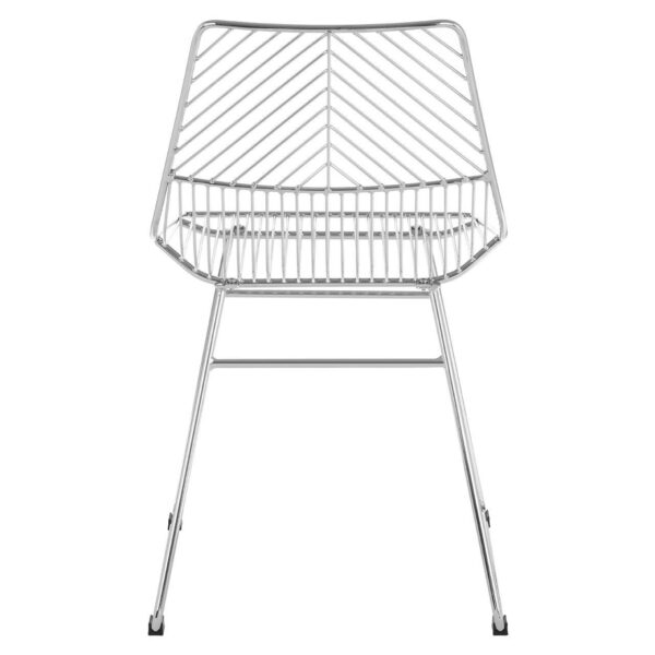 District Chrome Metal Wire Tapered Legs Chair
