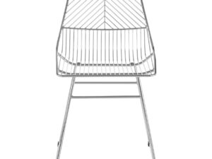 District Chrome Metal Wire Tapered Legs Chair