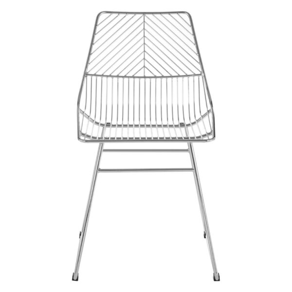 District Chrome Metal Wire Tapered Legs Chair