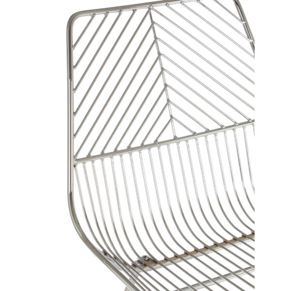 District Chrome Metal Wire Tapered Legs Chair