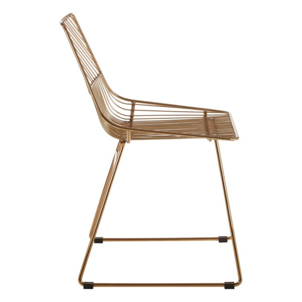 District Gold Finish Metal Wire Chair