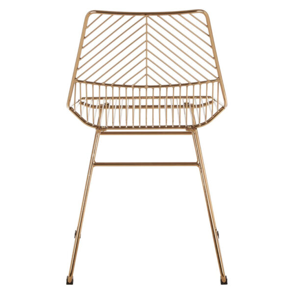 District Gold Finish Metal Wire Chair