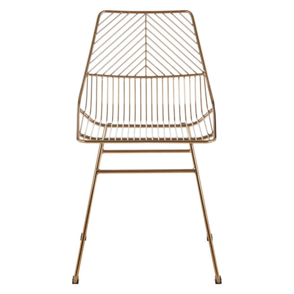 District Gold Finish Metal Wire Chair