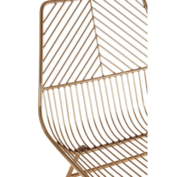 District Gold Finish Metal Wire Chair