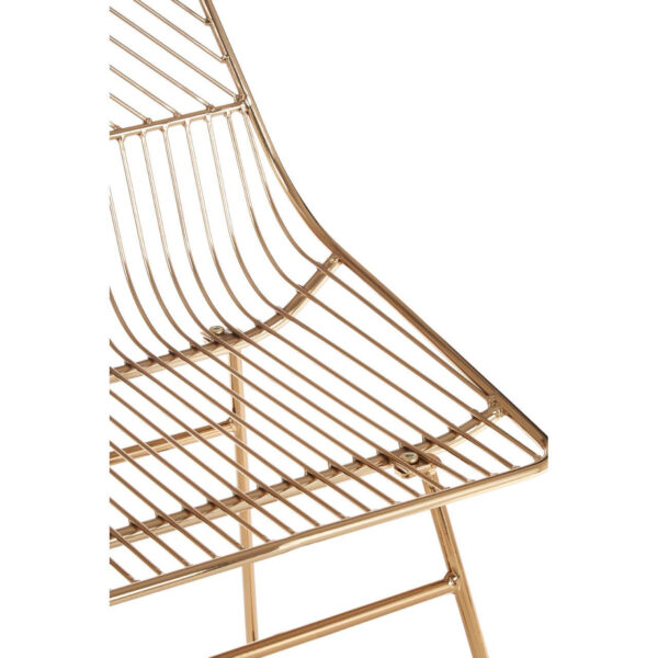 District Gold Finish Metal Wire Chair