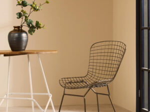 District Bronze Metal Grid Frame Wire Chair