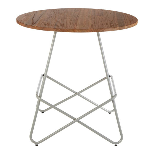 District Grey Metal And Elm Wood Round Dining Table