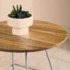 District Grey Metal And Elm Wood Round Dining Table