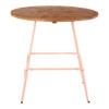 District Pink Metal And Elm Wood Round Dining Table