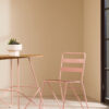 District Pink Metal And Elm Wood Round Dining Table