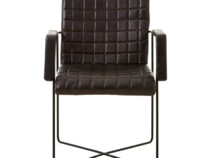 Buffalo Black Leather Quilted Chair