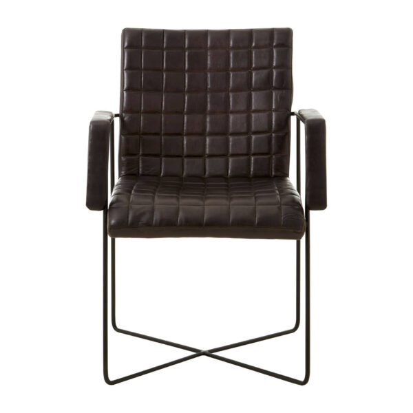 Buffalo Black Leather Quilted Chair